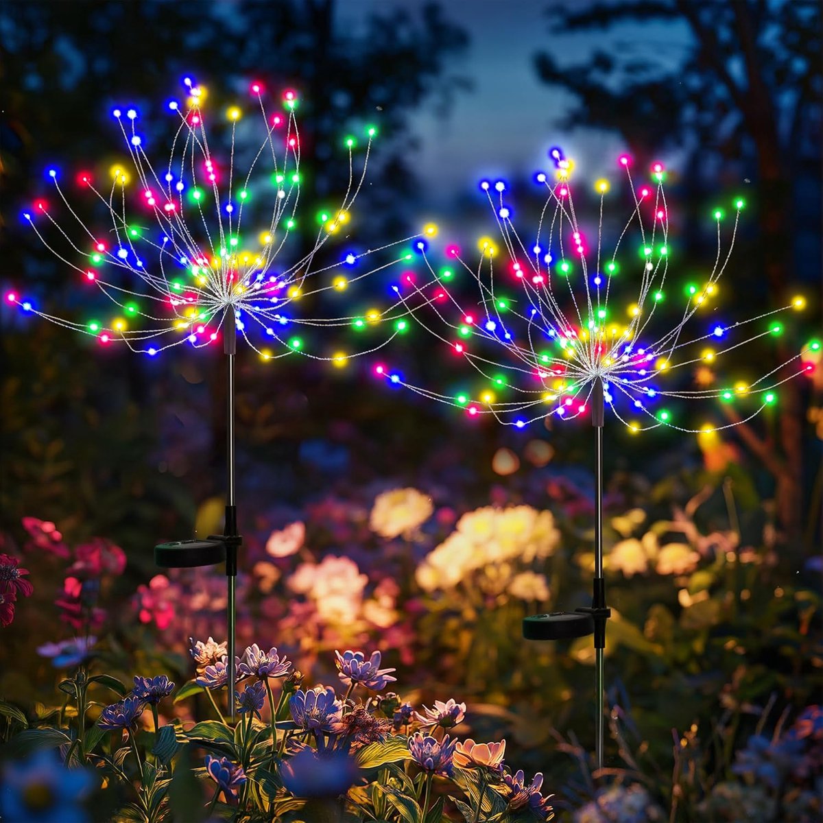 SnelShoppen - Solar Tuinverlichting 120 LED Kleurrijke Sterrenlicht Decoratief Waterdicht voor Balkon, Patio, Tuinpad, Bloembed en Plantenbak - Feeste