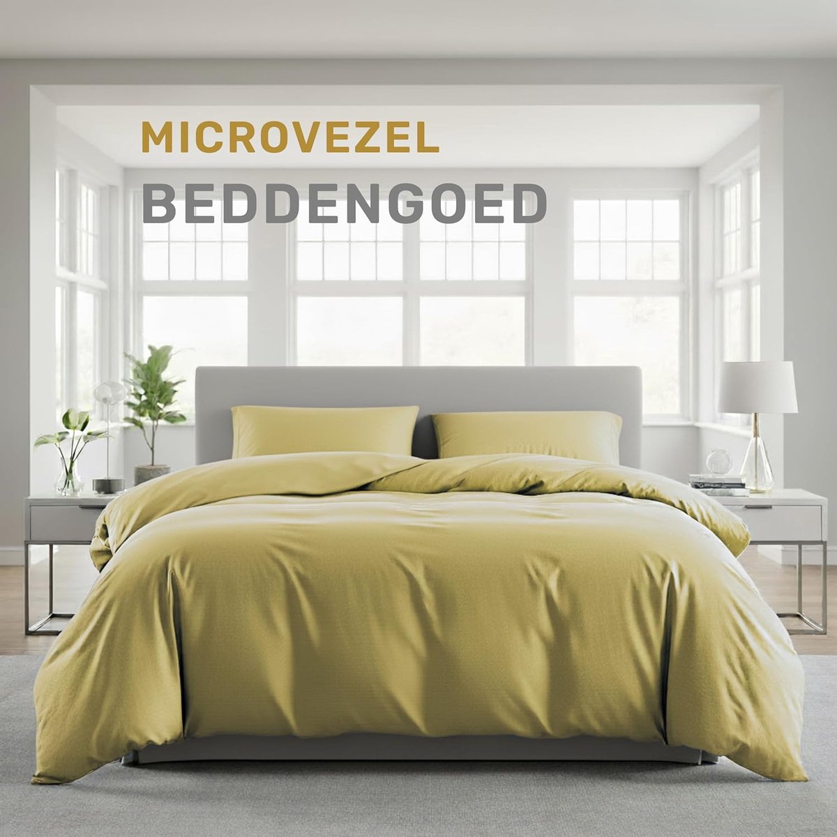 SnelShoppen - Luxe Duvet Dekbedovertrek Set Microfibre 155x220 cm + 2 Kussenslopen 80x80 cm - Zacht, Ademend, Hypoallergeen, OEKO-TEX, Beige voor Comf