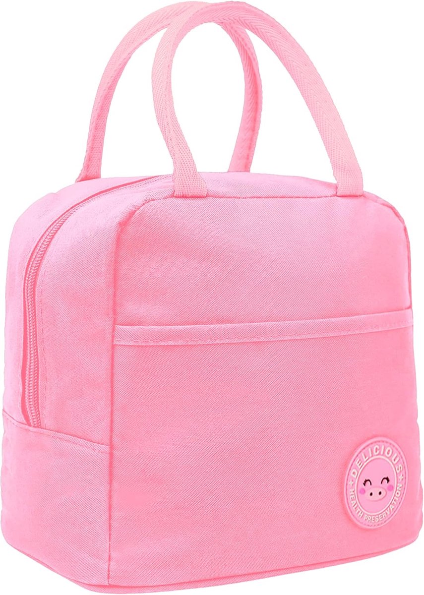 SnelShoppen - Thermal Food Bag 7L Koelbox, Waterdichte Lunchbox, Isothermisch en Hermetisch, Ideaal voor Lunch, Kantoor, Reizen of School (Roze)