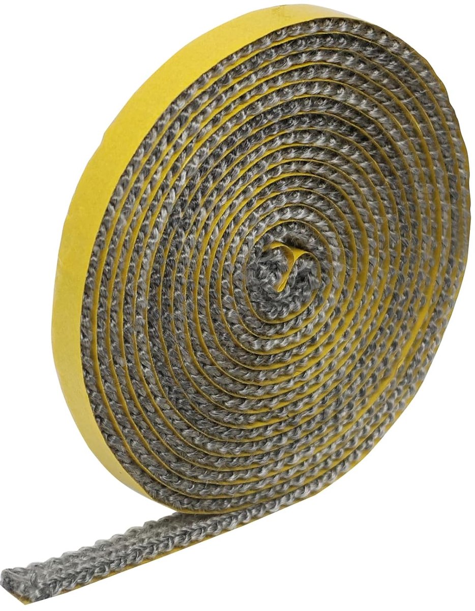 SnelShoppen - Sealing Tape voor Openhaard, Flue Duct, Oven, Hittebestendig tot 550°C, Zelfklevend, 3 mm x 10 mm x 3 m, Ideaal voor Kachels en Rookoven