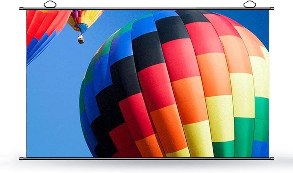 Projectiescherm - Beamer scherm - Film avonden - Oprolbaar en draagbaar - 100 inch - Mat