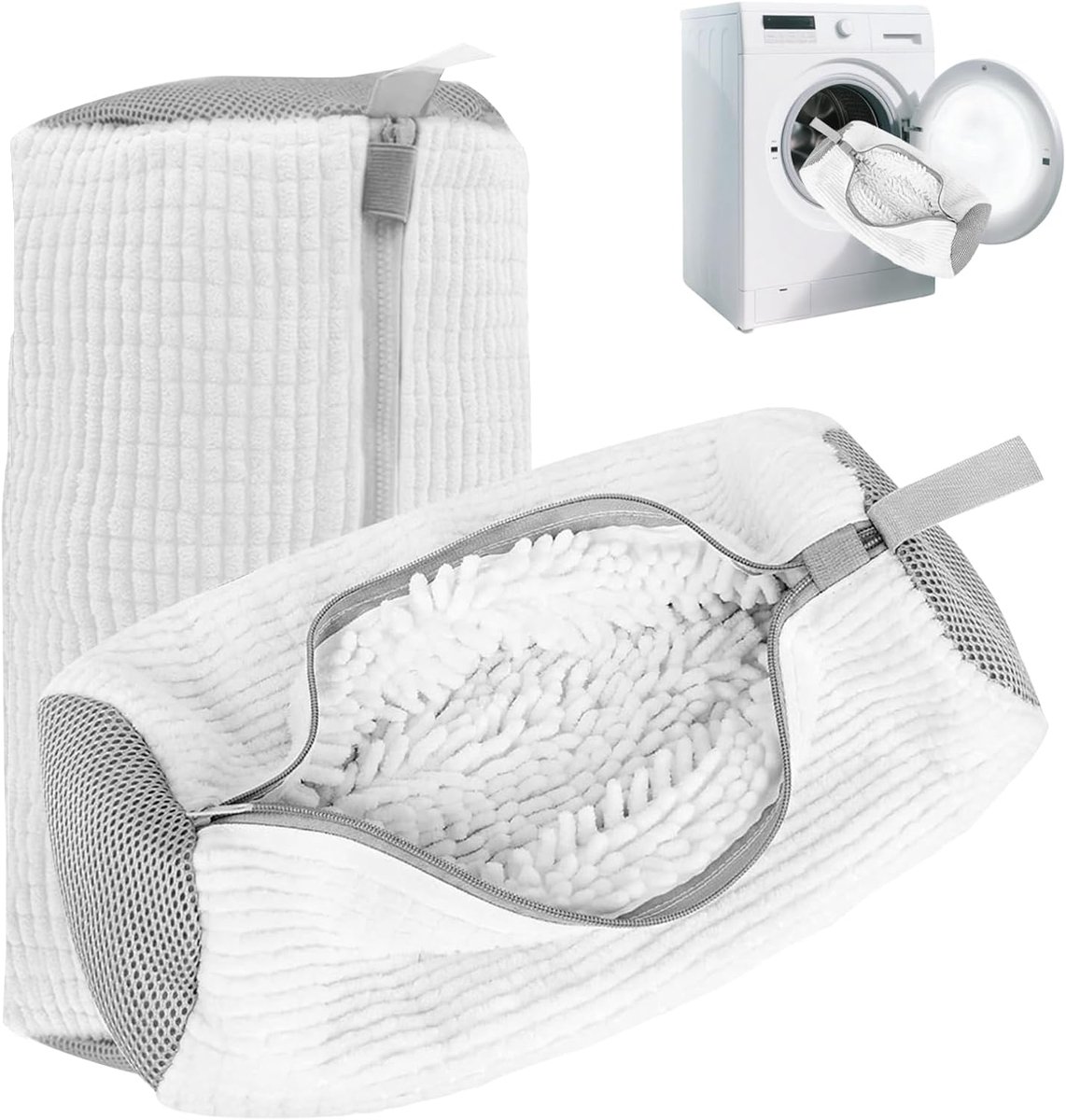 SnelShoppen - Shoe Washing Bag 2 Stuks - Wasmachine Schoenwaszak - Herbruikbare Waszak voor Schoenen met Rits - Bescherming tegen Schade en Kleuroverd