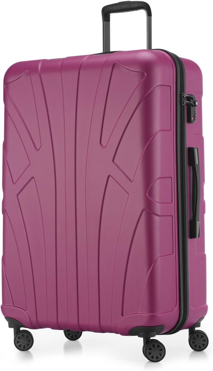 Grote koffer - Reiskoffer trolley - Lange reizen - TSA cijferslot - 76 cm - Mat roze