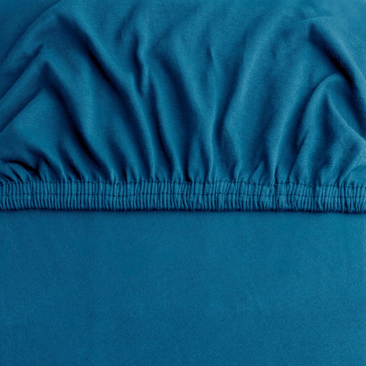 SnelShoppen - Fitted Sheet 100x200-120x200cm - 100% Katoen Jersey - Zacht en Ademend - Blauw Amber - Geschikt voor Matrassen tot 28cm Hoog