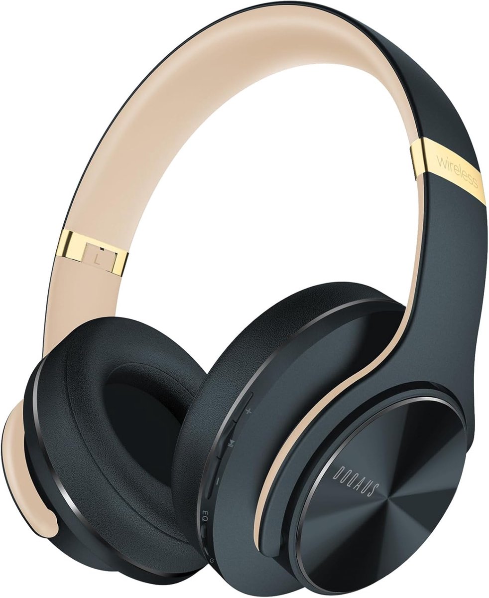 SnelShoppen - Draadloze Over Ear Headphones met 90 Uur Speeltijd, 3 EQ Modi, Dual 40mm Drivers, Geheugen Protein Oorkussens en Geluiddempende Microfoo