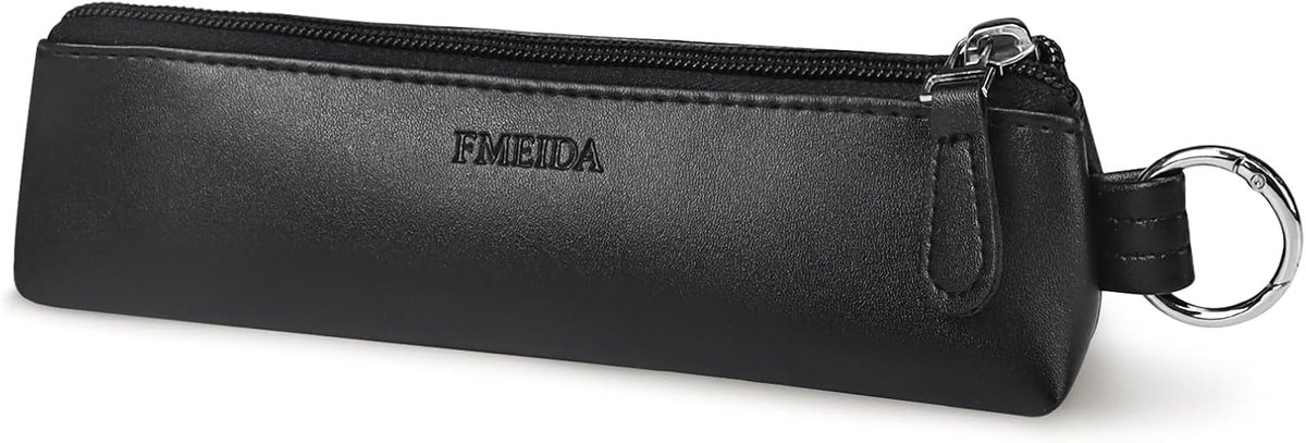 SnelShoppen - Vintage Leren Pennenbakje - Compacte Organizer voor Jongens en Meisjes - Zwart - Ideaal voor School en Kantoor - Geschikt voor 10 Pennen