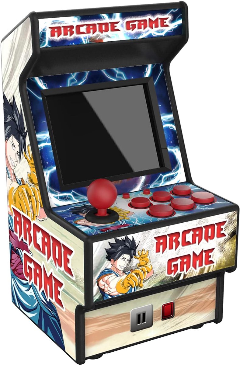 SnelShoppen - Mini Arcade Machine met 156 Ingebouwde 16-Bit Games, 2.8 Inch Kleurenscherm, 8-Weg Joystick, Handheld Retro Game Console voor Kinderen e