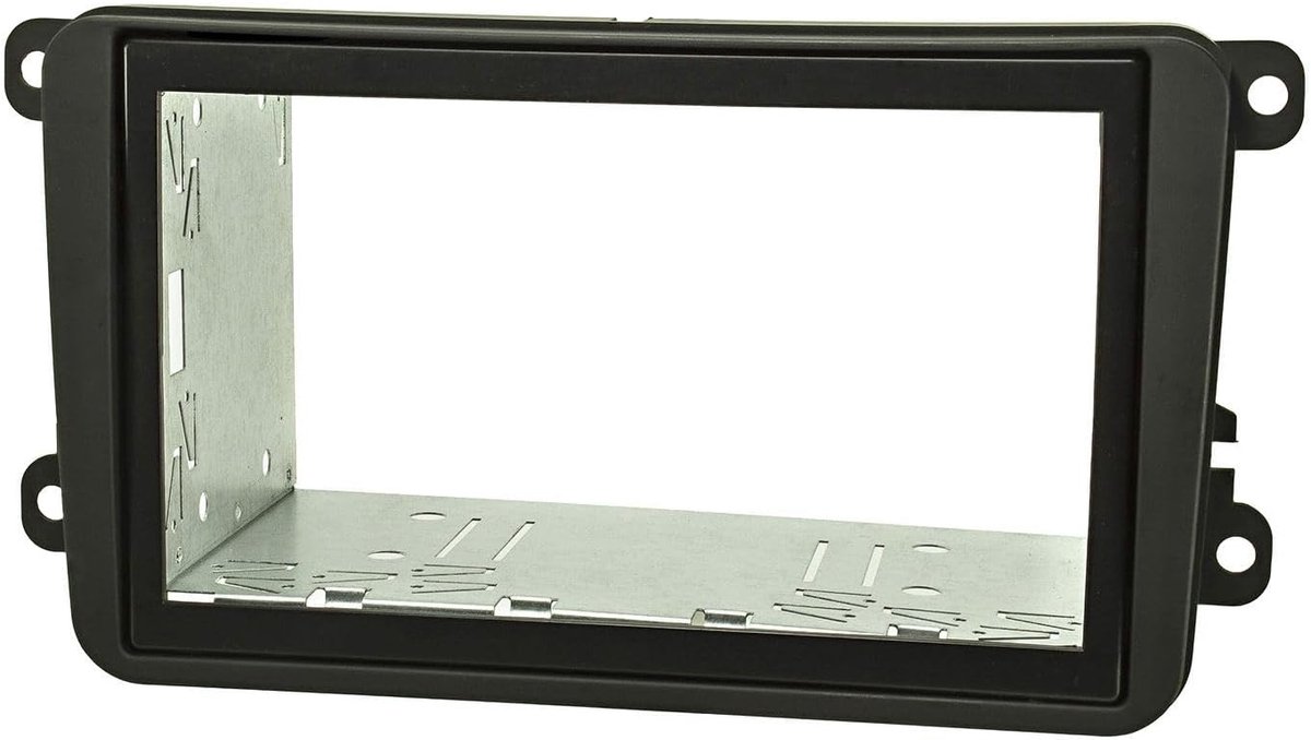 SnelShoppen - Dubbele Din Radio Installatie Frame Set Geschikt voor VW Golf 5, 6, Touran, Passat, Caddy, Skoda Octavia - Inclusief Installatiekit