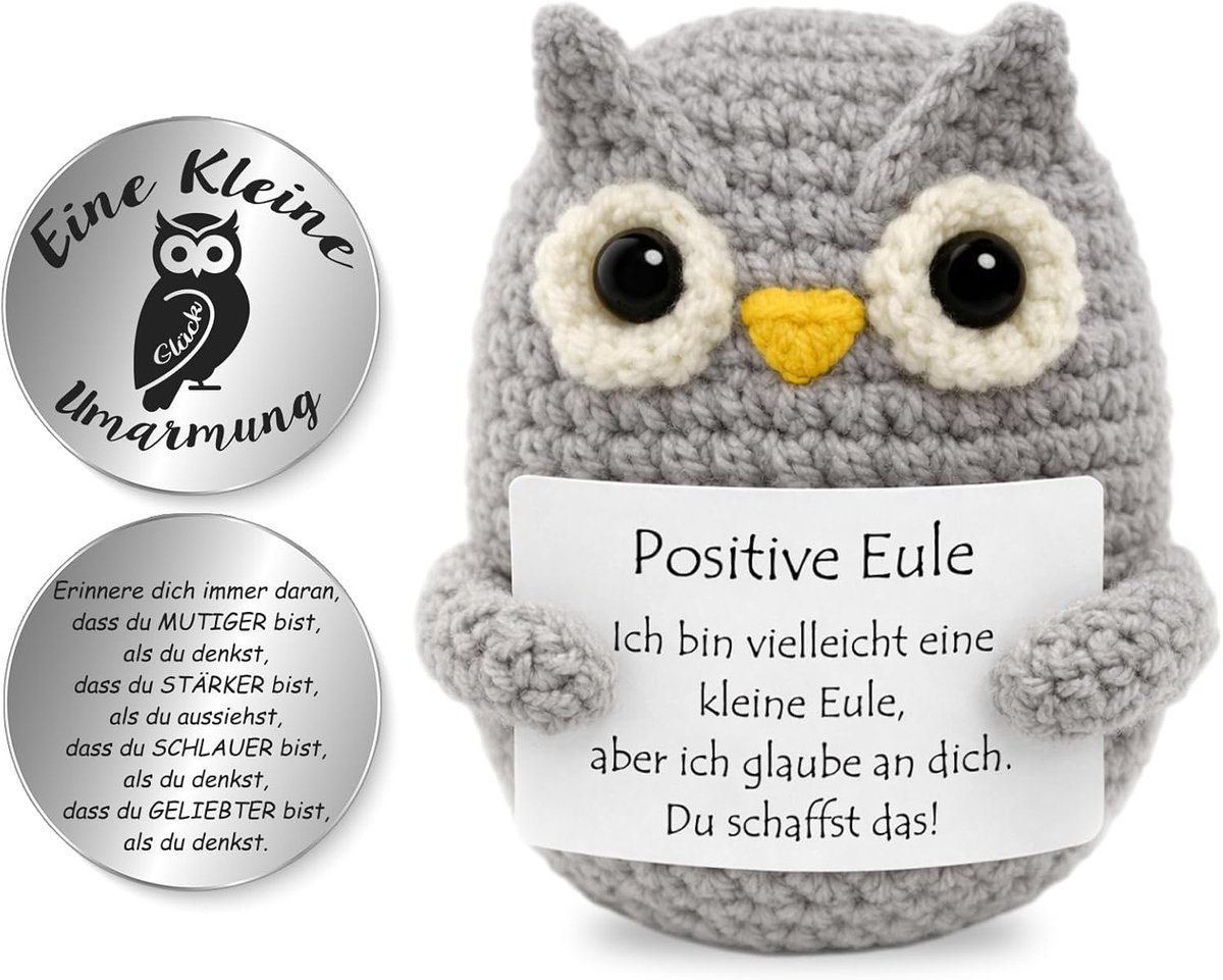 SnelShoppen - Tixlux Uil Woondecoratie - Positieve Uil Decoratie voor Huis - Duitse Versie - Veilig en Leuk - Voor Feest, Tuin, Keuken, Kinderen - Nie