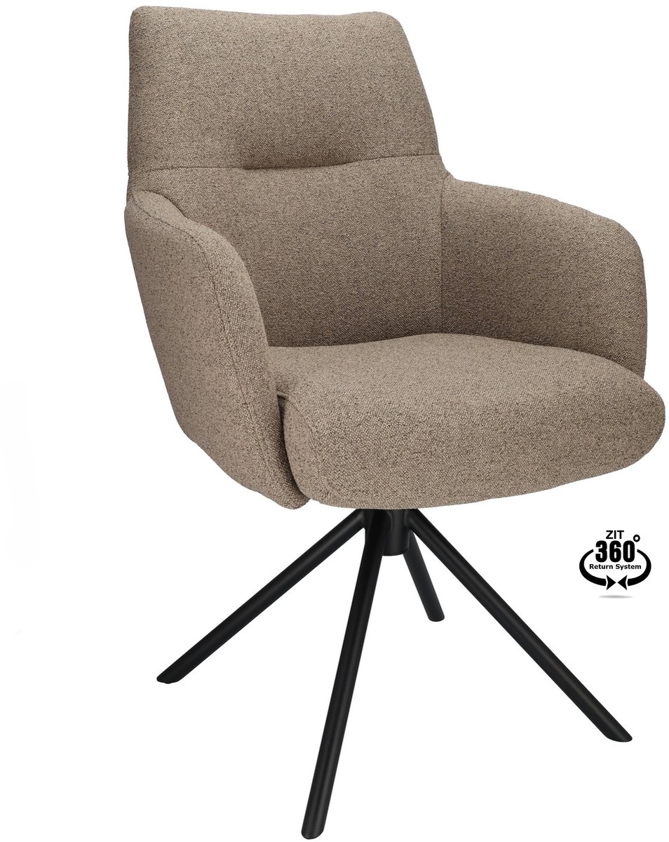 Icon Living - Armstoel Colorado Stof Glory Liver Leg Black 360° Return-system
