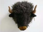 Pluche buffel dierenhoofd knuffel 40 cm - Buffelkop - Kinderkamer muurdecoratie