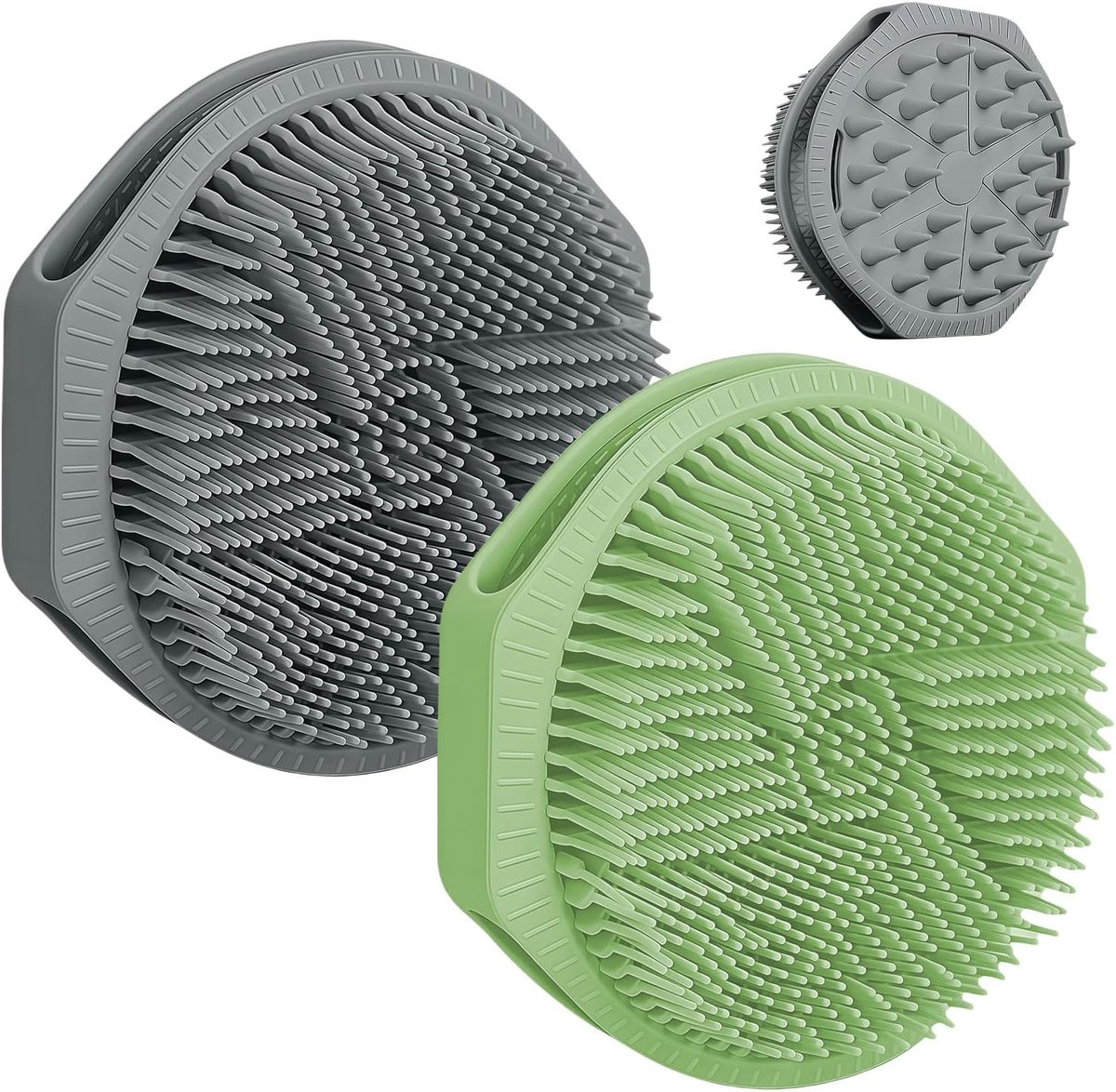 SnelShoppen - 2-delige Silicone Körperbürste Set - Dubbelzijdige Massage- en Scrubborstel voor Lichaamsverzorging, Exfoliëren, Zachte Huid, Douche en