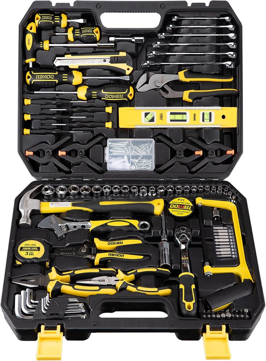 SnelShoppen - Mechanisch Gereedschap Set - 168-delige Steeksleutel en Dopsleutel Gereedschapsset - Hoogwaardige Gereedschappen voor Auto Reparatie - T