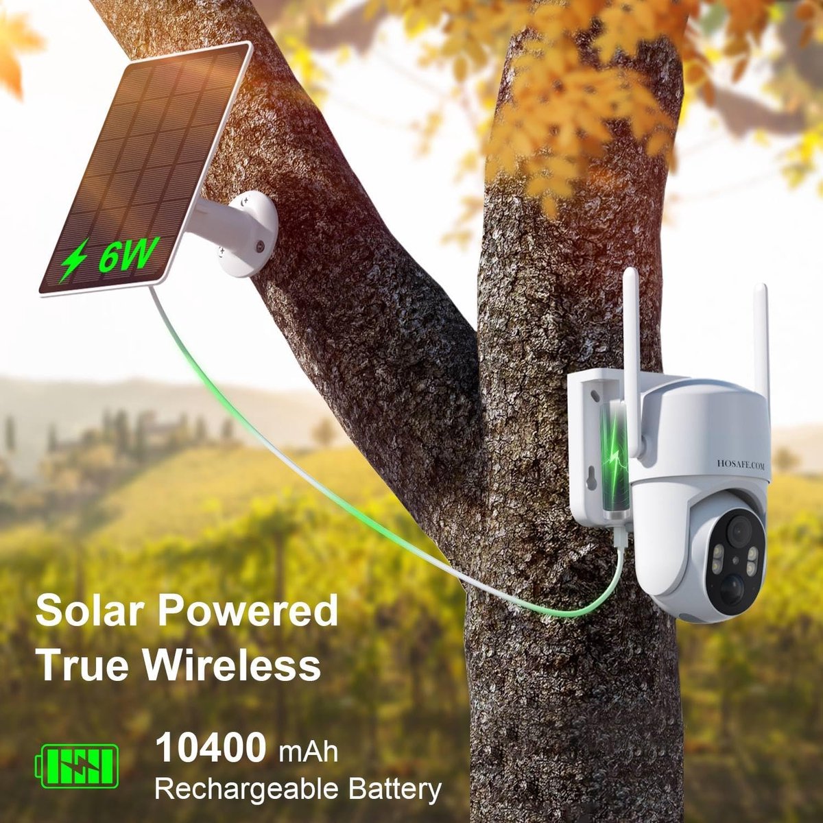 SnelShoppen - 4G LTE Draadloze Beveiligingscamera Zonder Internet, Zonne-energie, 2K Nachtzicht, Beweging Detectie, Buiten, 2 Stuks
