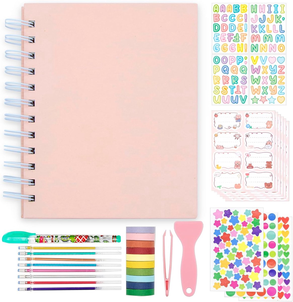 SnelShoppen - Kinderen Scrapbook Foto Album - 25 Pagina's Zelfklevend Hard Cover DIY Foto Album voor Instant Camera Afdrukken - Roze met Accessoires