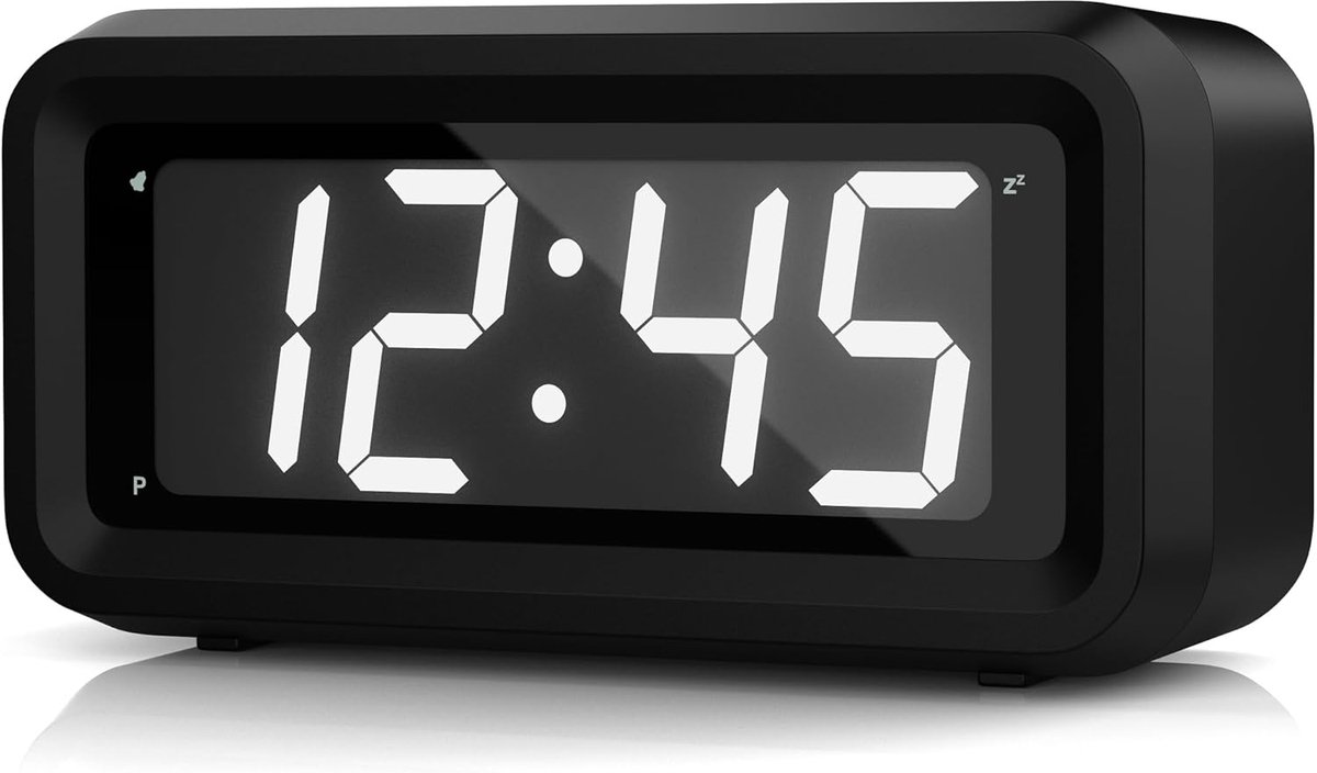 SnelShoppen - Kinder Alarmklok - Draadloze LED Klok - 12/24 Uur - Wit - Klein Tabletop - Makkelijk af te lezen - Reis/Bedside/Wall Mounted - Ideaal vo