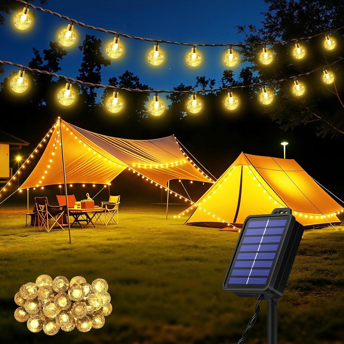 SnelShoppen - Buitenverlichting Solar Lichtketting 30 Warm Witte LED Lampjes voor Tuin, Feesten, Terras, Camping, Decoratie, Energiezuinig, Waterdicht