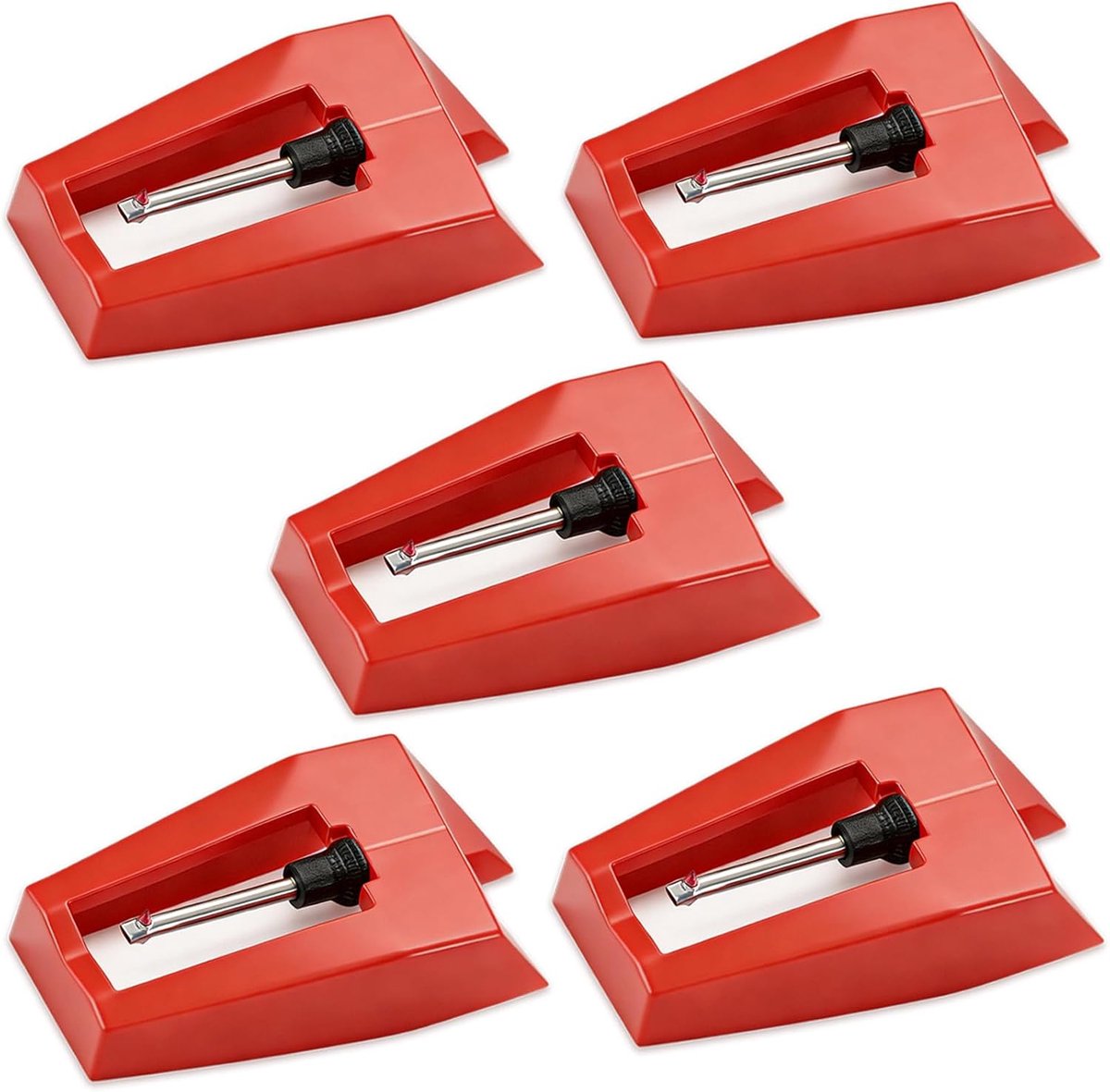 SnelShoppen - Record Player Needles - Turntable Diamond Replacement Stylus Needles voor Vinyl Record Player - 5 Pack - ABS Materiaal - Heldere Stereo