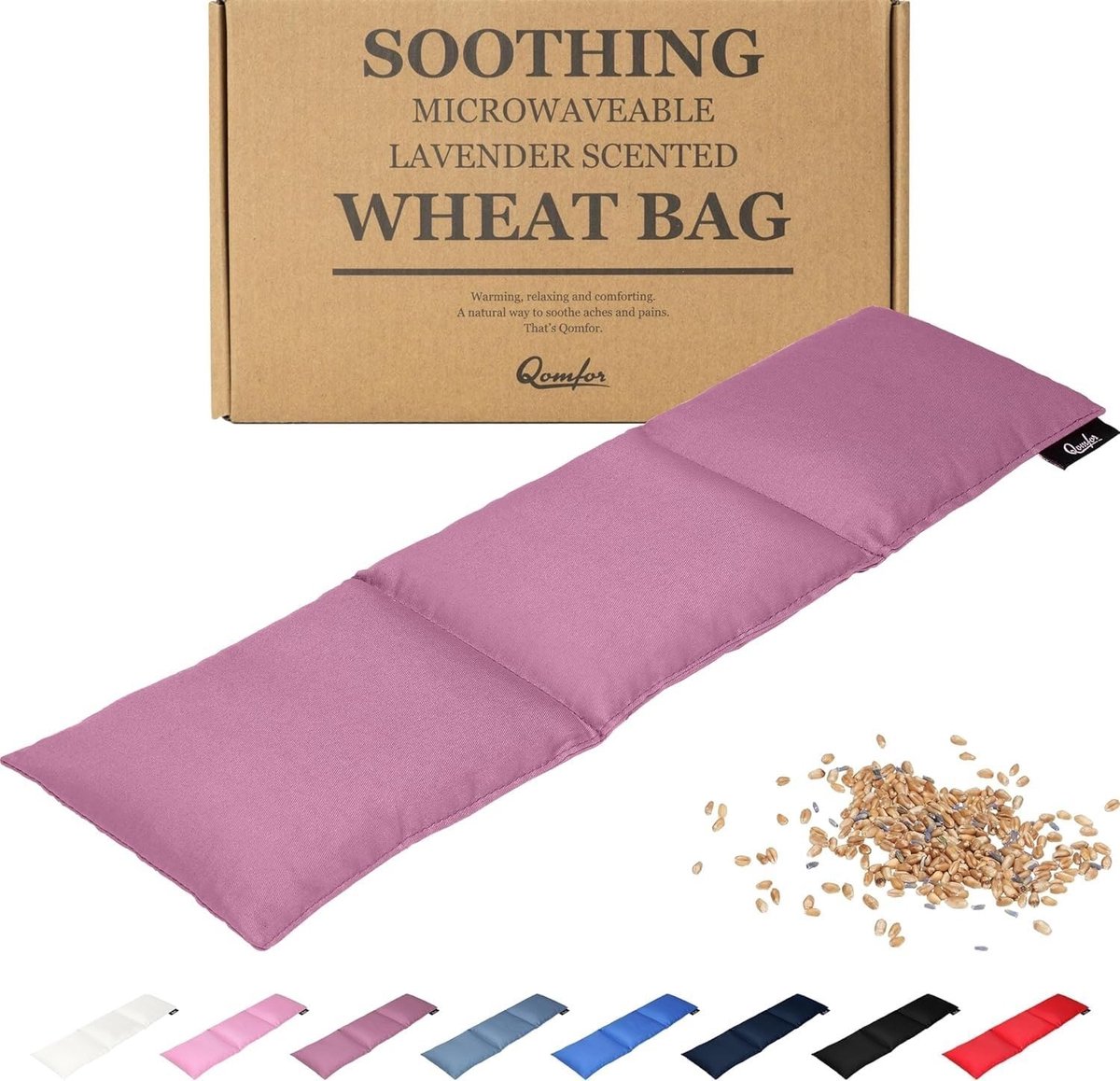 SnelShoppen - Magnetronbestendige Tarwe Kussen - Mauve - Verwarmingskussen met Lavendelgeur - 3 Kamer Warmtekussen voor Nek en Schouders - Holistische