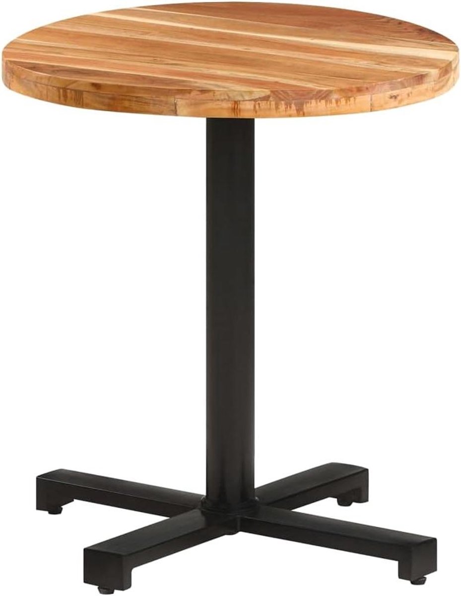 Houten Bistrotafel - Ronde Tafel - Eten & Drinken - Massief Acaciahout - 70x75 cm - Natuurlijk Hout