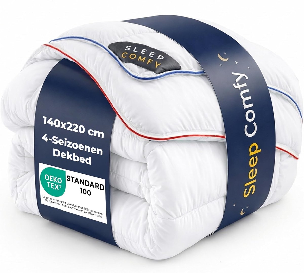 SnelShoppen - Luxe 4-seizoenen Dekbed 140x220, Antibacterieel & Wasbaar Ganzjaardekbed, Oeko-Tex Gecertificeerd Microvezel Steppdekbed met 2 Combineer