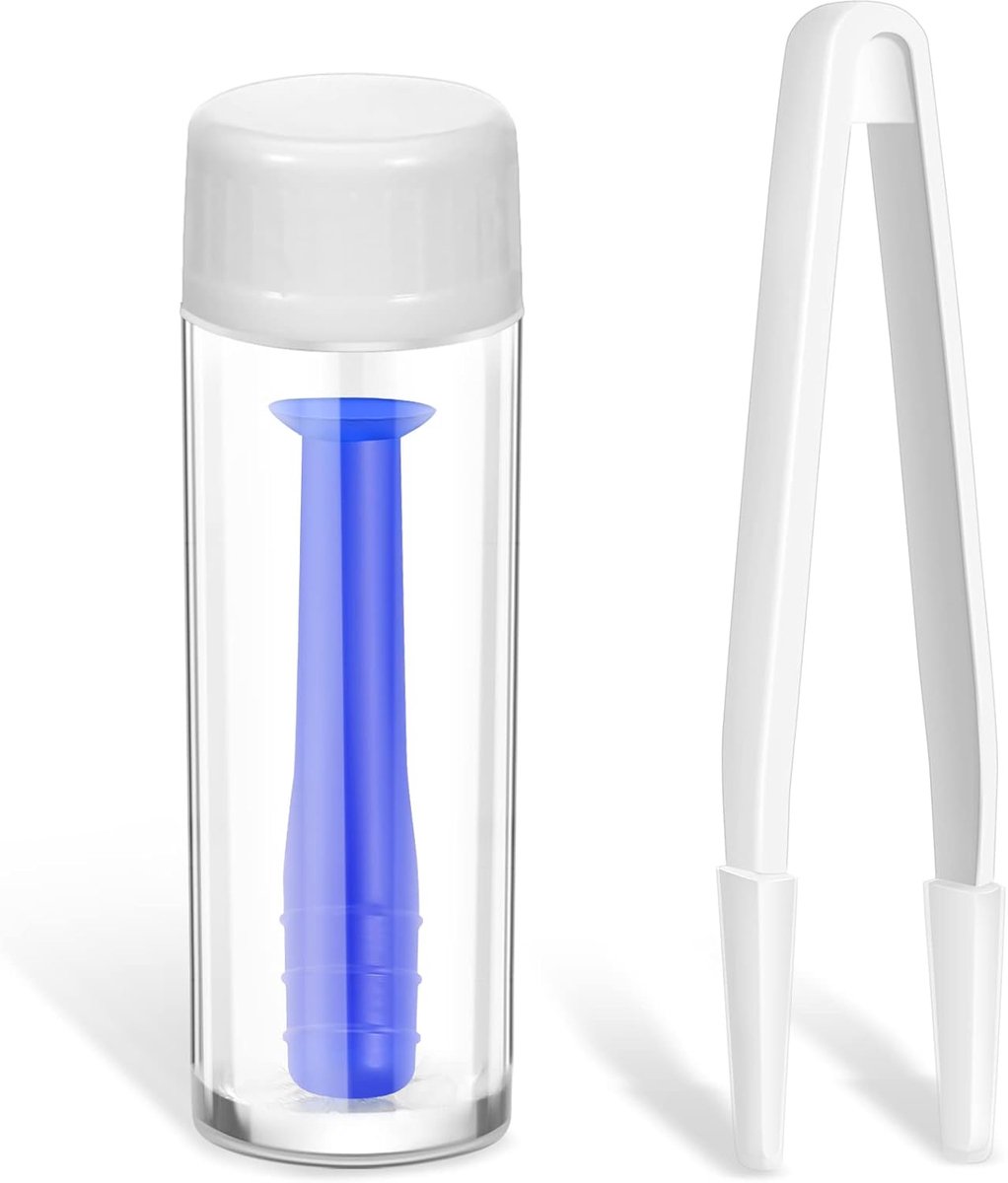 SnelShoppen - Contactlens Verwijderingstool en Applicator voor Scleral Lenzen - Zachte Zuighouder met Ventielloze Flessen en Witte Pincetten - Ideaal