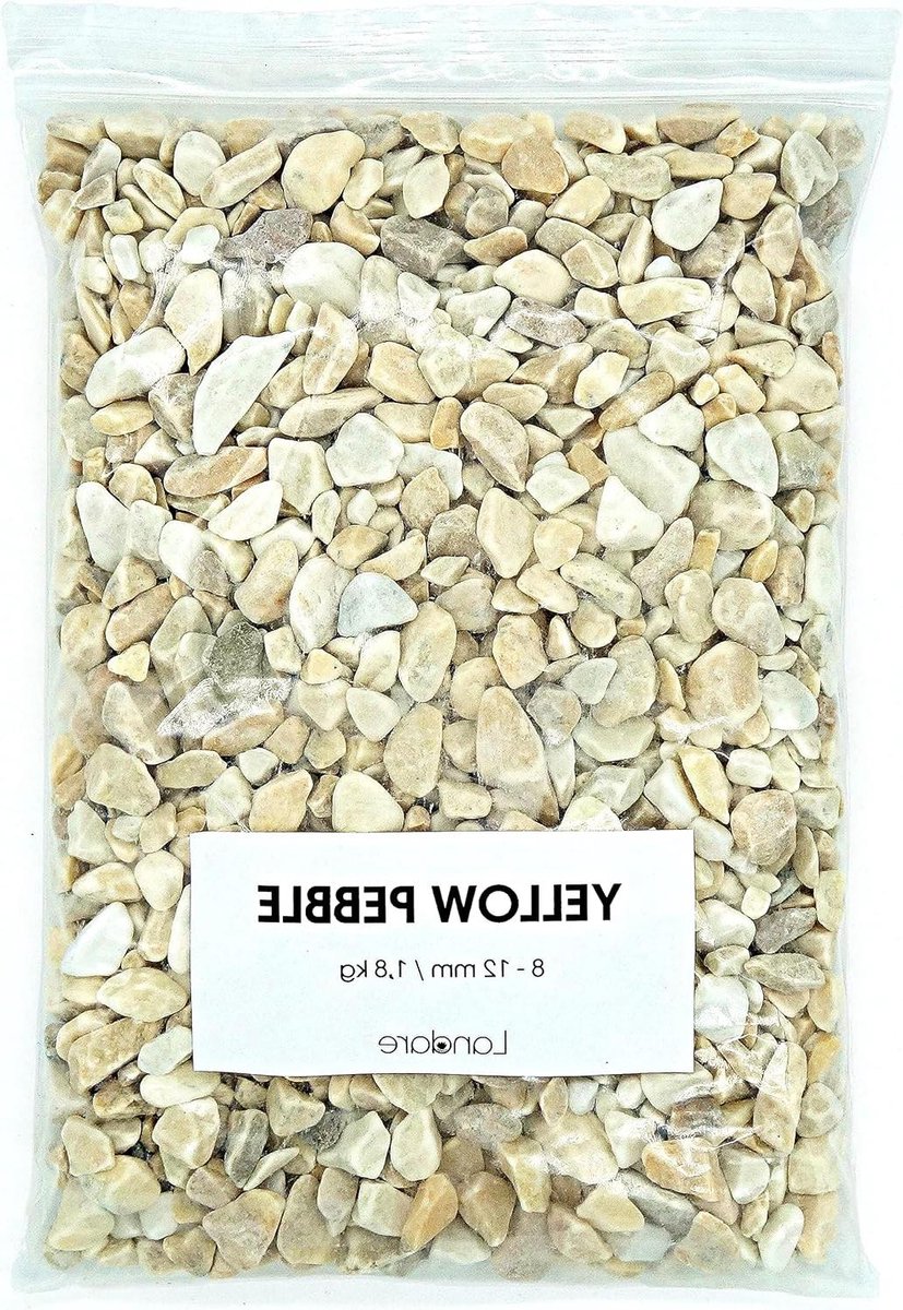 Gele kiezelstenen - Decoratieve stenen - Planten decoreren - Natuurlijk materiaal - 18 kg - Geel