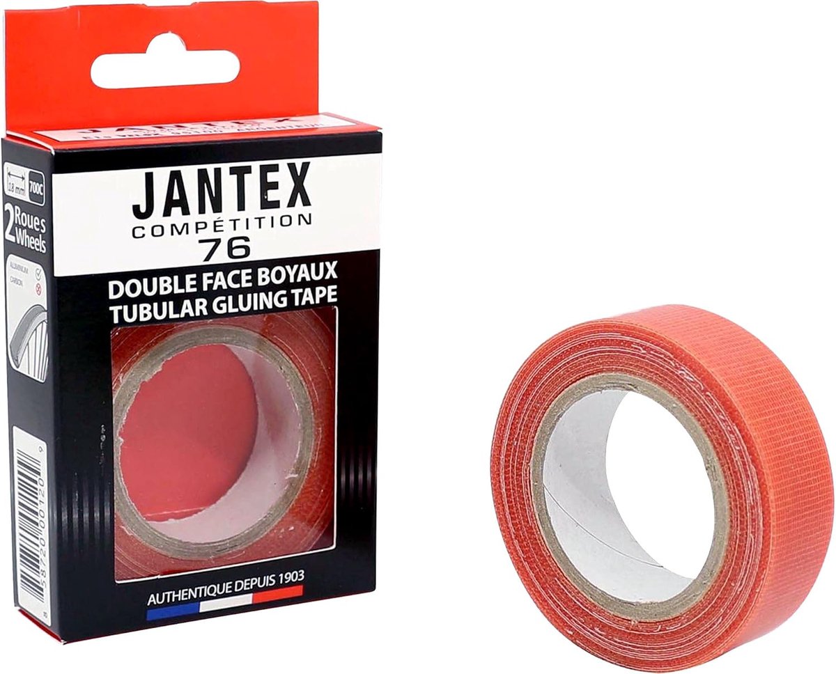 SnelShoppen - Dubbelzijdige fietstape voor tubular banden - 4.15m x 18mm - Katoenen plakband met plastic voering - Geschikt voor aluminium velgen - Id