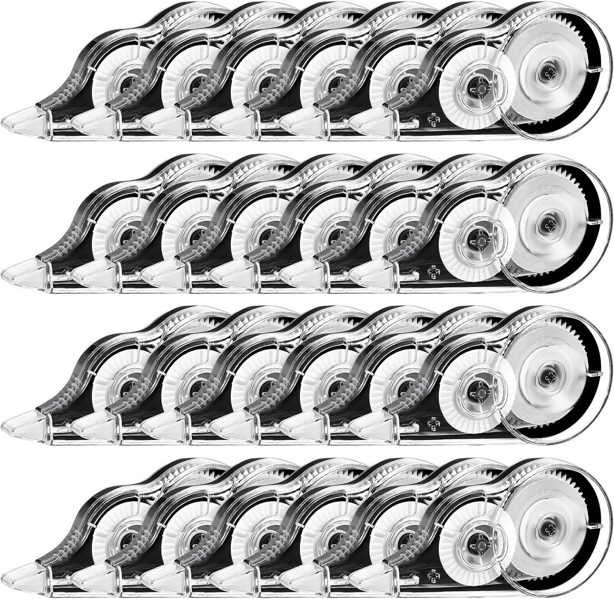 SnelShoppen - Corrigerende Rollers Set van 24, 5 mm x 12 m, Zwarte Corrector met Beschermkap, Perfect voor Kantoor, School en Thuisgebruik