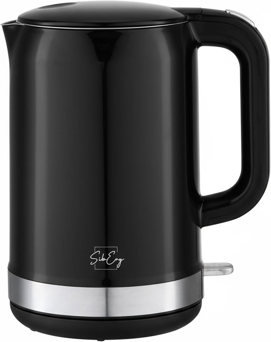 SnelShoppen - Elektrische Waterkoker 1,7 Liter, Roestvrij Staal, Dubbelwandig, 2200 Watt, BPA Vrij, Automatische Uitschakeling, Oververhittingsbeveili