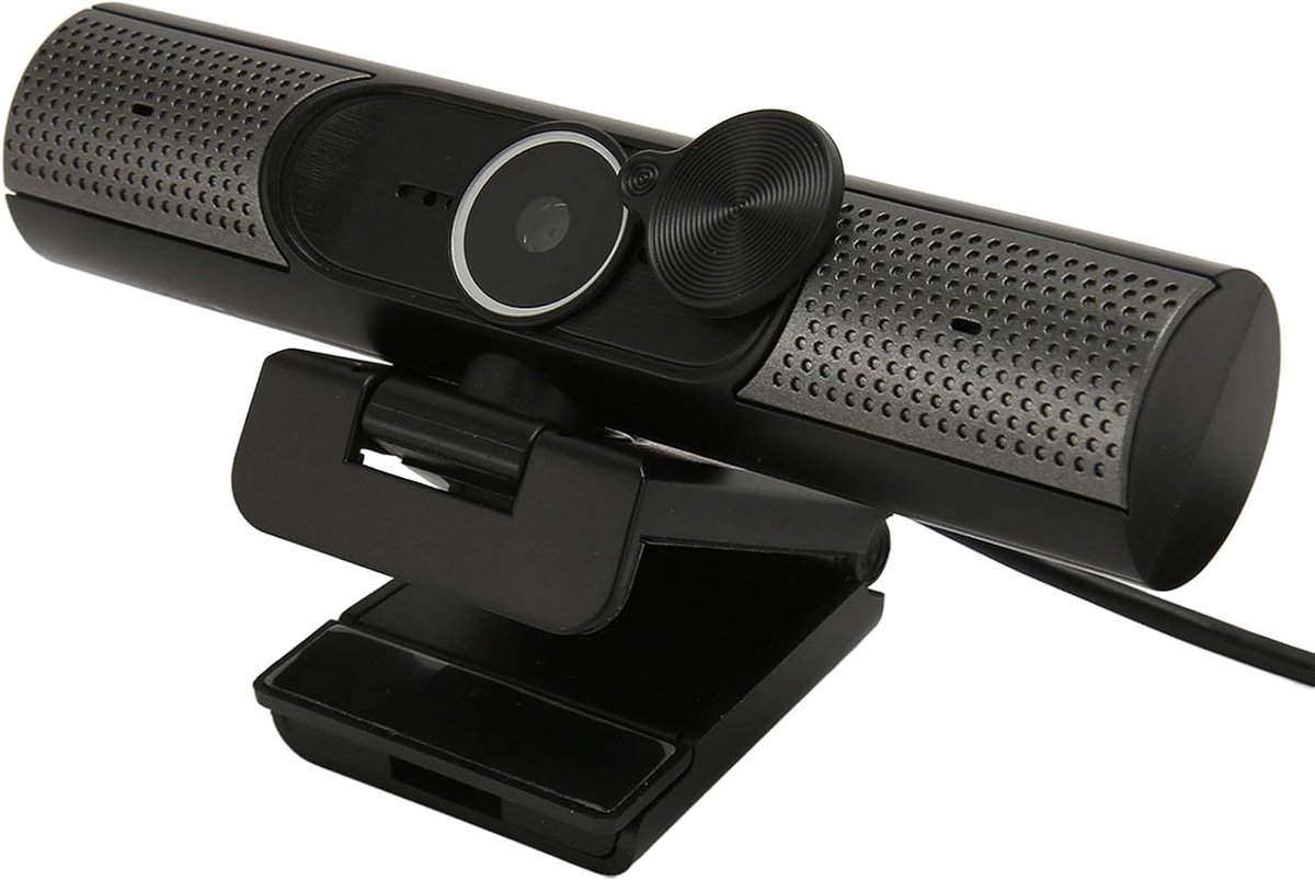 SnelShoppen - 2K Webcam met Microfoon, Autofocus en HiFi Speaker, USB Plug and Play PC Camera voor Desktop en Laptop Video Chat, Ideaal voor Thuiswerk