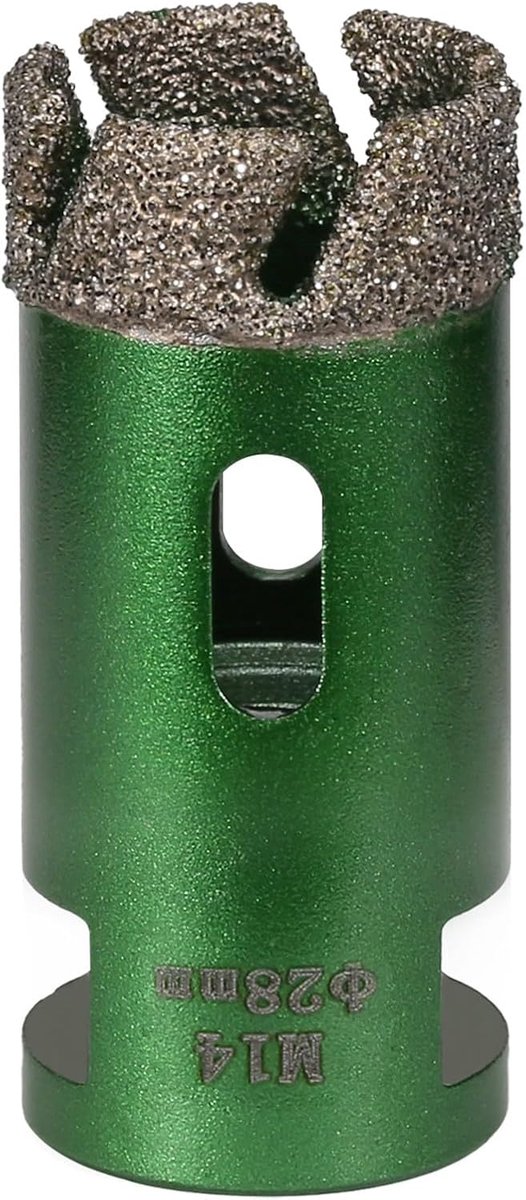 SnelShoppen - 28mm Diamant Boor voor Tegels, Marmer, Graniet, Porselein, Beton en Kwarts - M14 Draadverbinding, Vacuüm Gebrazed, 1 Stuk, Efficiënt Bor