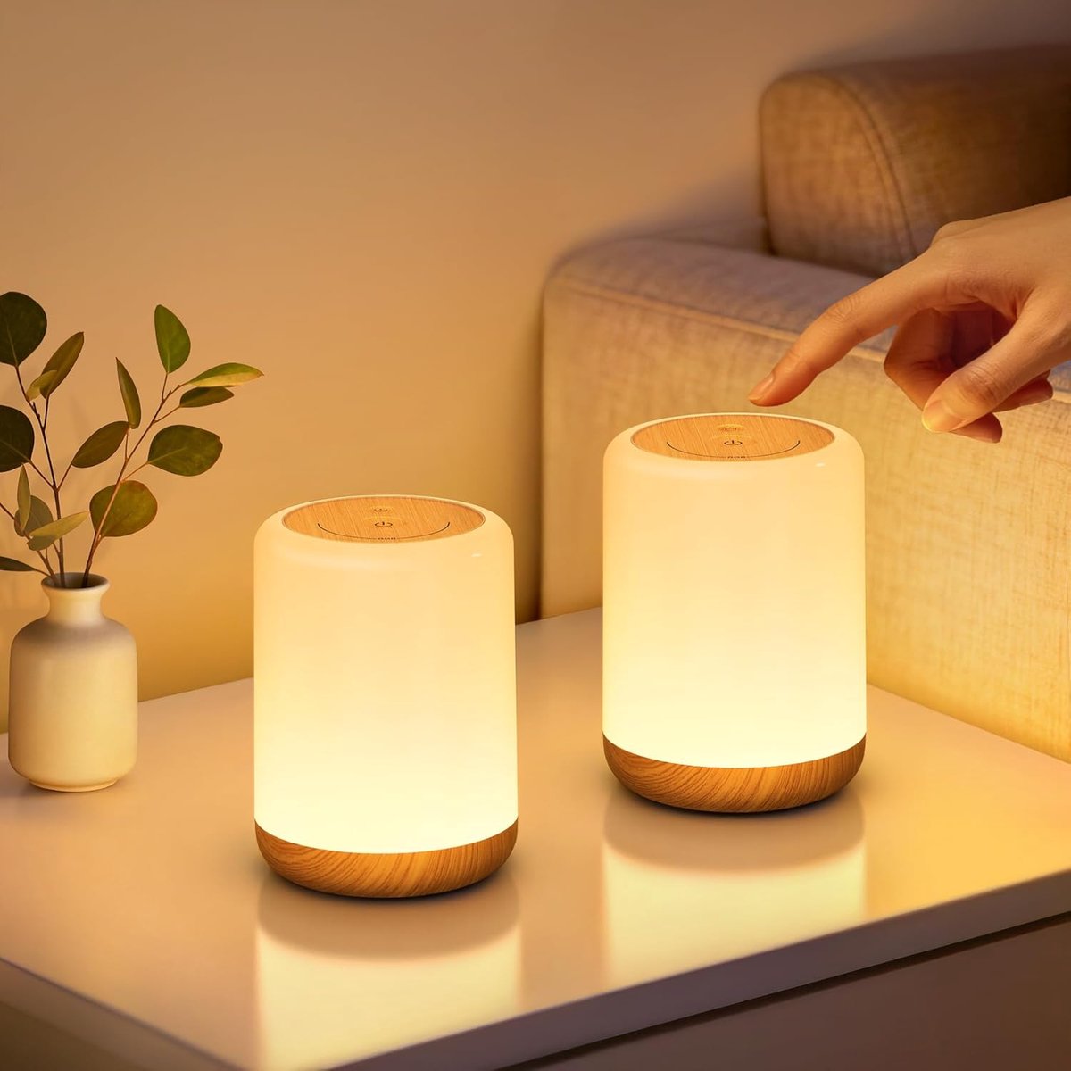 SnelShoppen - VIWAVE Nachtlampje voor Kinderen, Draadloos en Oplaadbaar, 256 RGB-kleurveranderingen, 3 Modi, Timer en Geheugen, Touch Tafellamp voor S