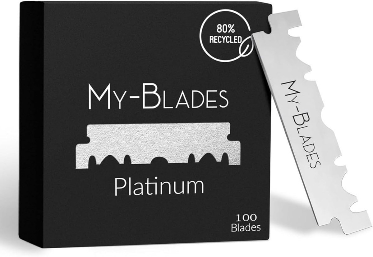 SnelShoppen - 100 Stuks Scheermesjes voor Shavette en Kappersmes, Enkelzijdige RVS Scheermesjes van Gehard Roestvrijstaal, Platina Afwerking, Geschikt