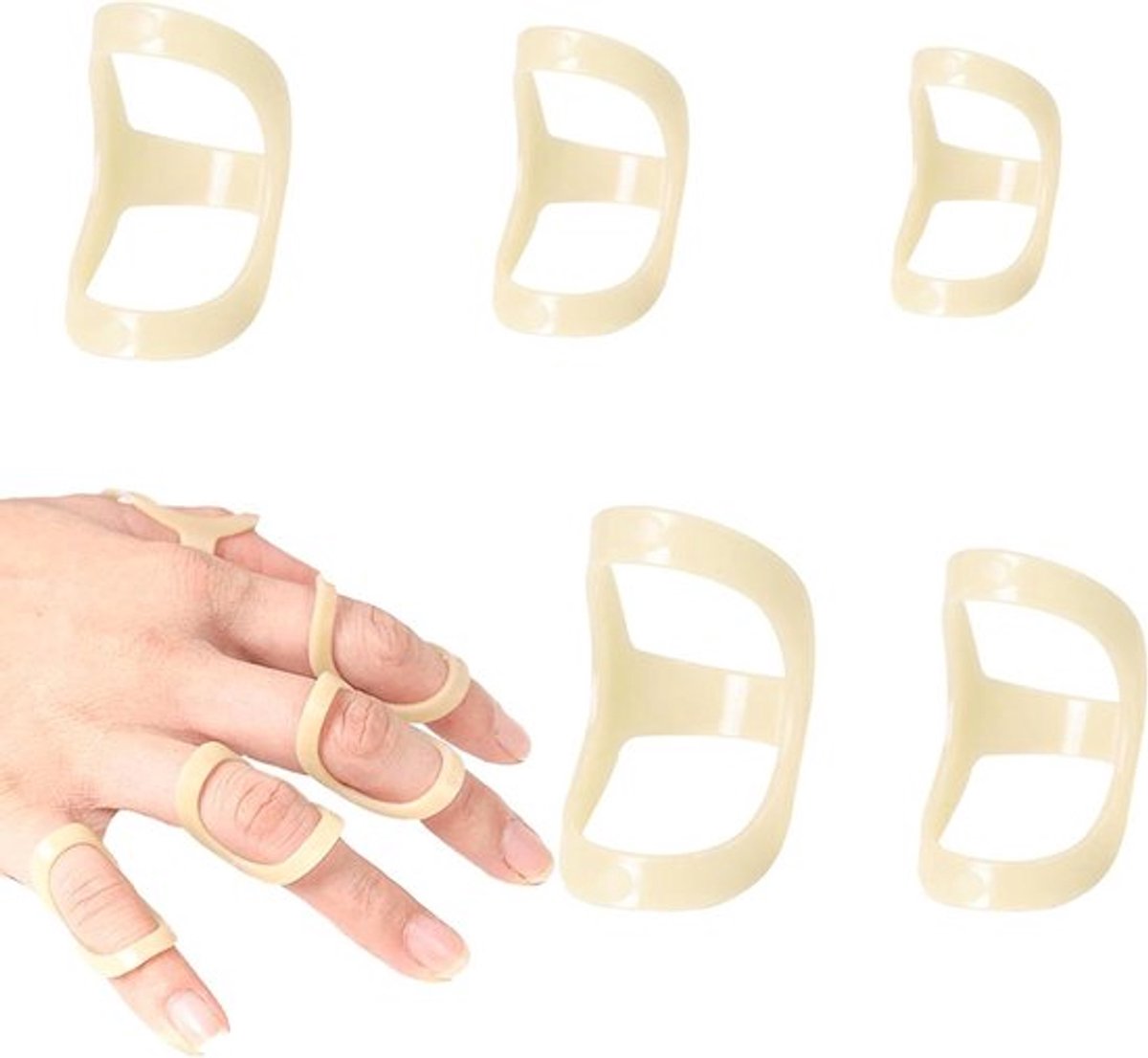 Ovale Vinger Spalk - 5 stuks voor Artritis en Trigger Vinger (Maten 6-10)