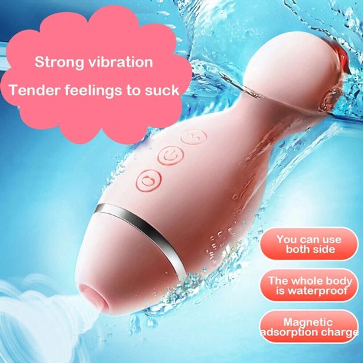Seks-Dildo-Clitoris-Stimulator-Orale-Seks-Zuig-Vibrator-Dubbel-Gepunt-Volwassen-Speelgoed
