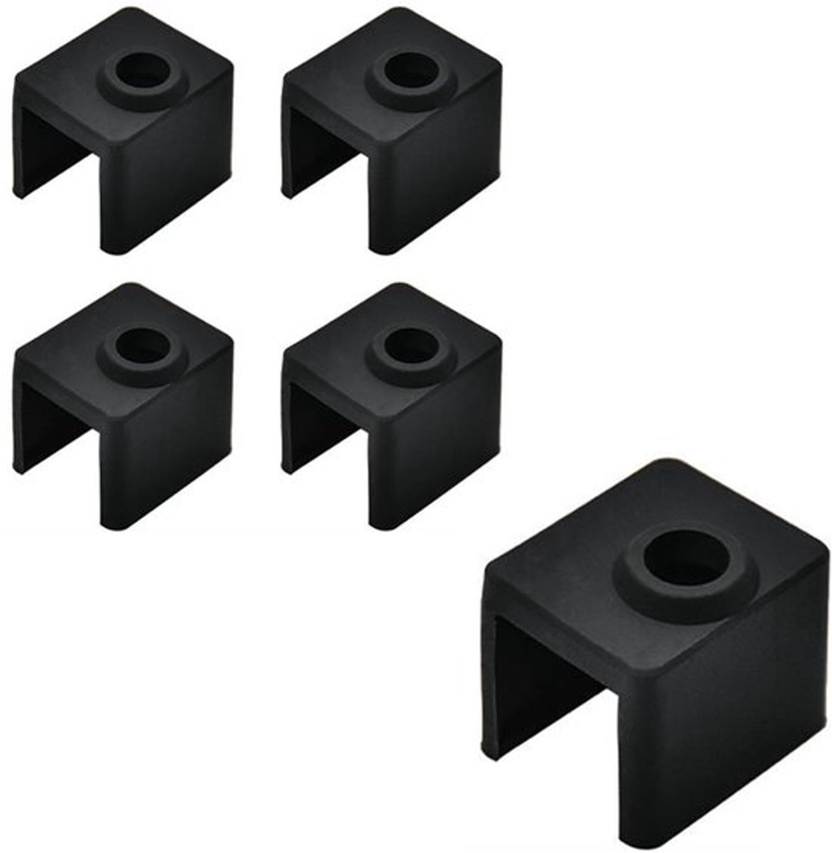 Set van 5 siliconen chaussettes - bescherming voor de huidtemperatuur, compatibel met Avec Elegoo Neptune 4 en 4 Pro, 3D Primer Extruder-accessoires, onderdelen en accessoires voor hotend