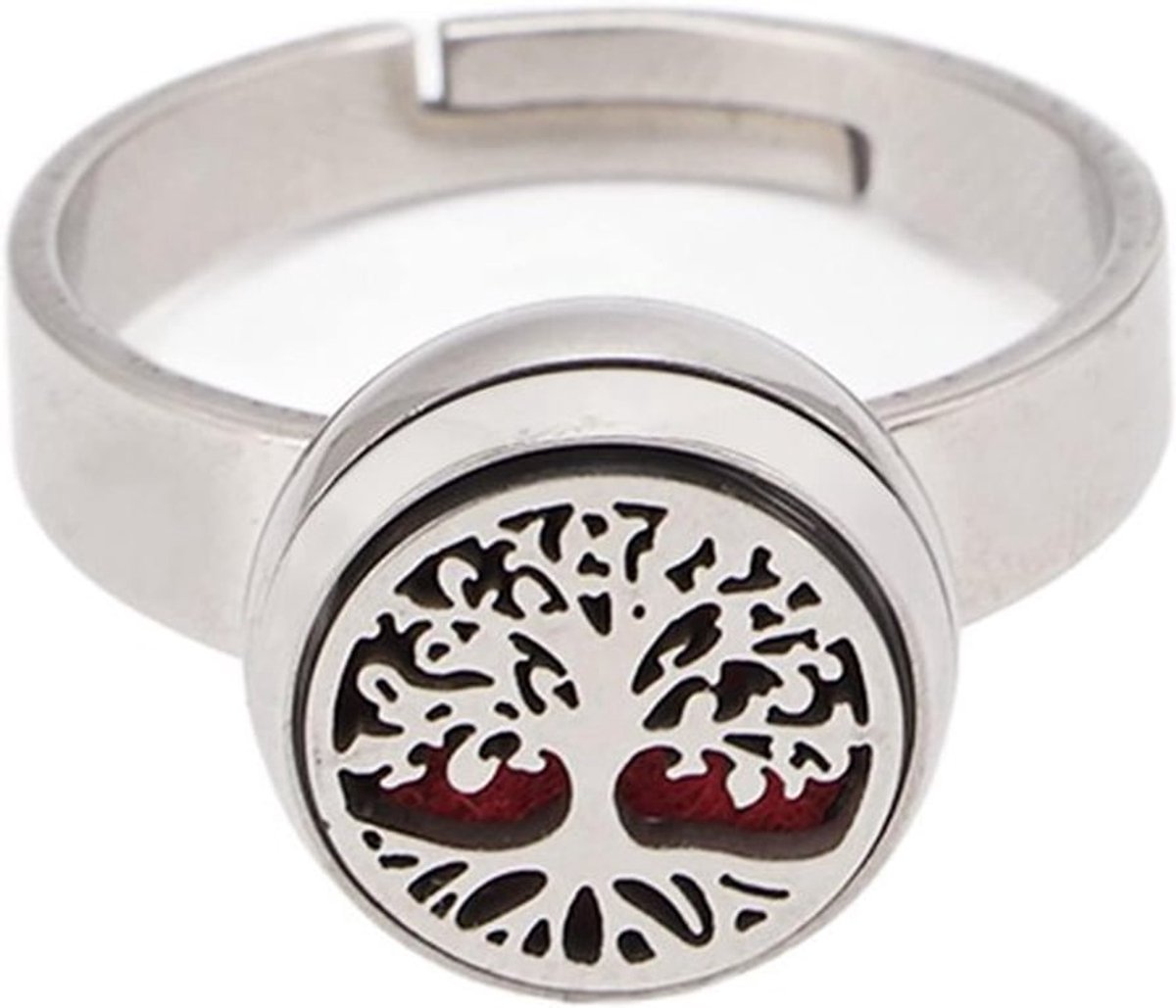 Roestvrijstalen Ringopening Etherische Olieverspreiderring - Verstelbare Aromatherapie Oliering - Draagbare Sieraden Aromatherapie-diffuserring voor Dames en Meisjes - Type 1 - Geschenken