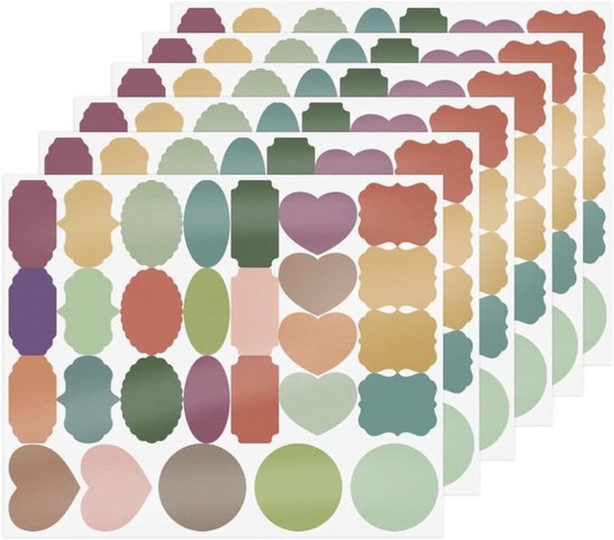 Labelstickers - Glazen potjes - Whiteboard - Kruidenpotten - Stickeretiketten - Etherische olieflessen - Voedselcontainers - Opslagbakken - Kleurrijk assortiment van 168 stuks 5 x 2,5 cm.