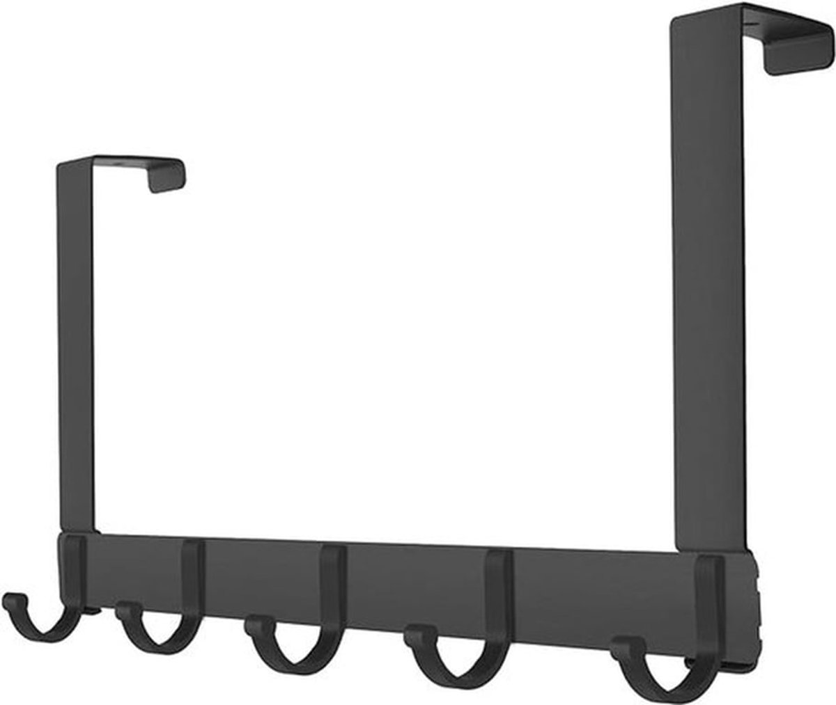 Deurhaak met 5 haken, aluminiumlegering, geschikt voor kledinghangers, handdoekrekken in d