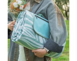Waterdicht picknickdeken extra groot 3-laags - stranddeken outdoor campingdeken - machinewasbaar opvouwbare picknickmat - Scandinavisch groen