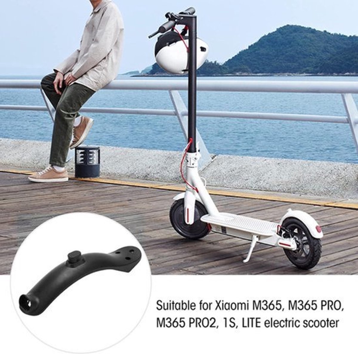 Achter Spatbord voor Elektrische Step - Kort Achterspatbord met Haak voor Xiaomi M365/M365 PRO/M365 PRO2/1S/LITE - ABS + PC