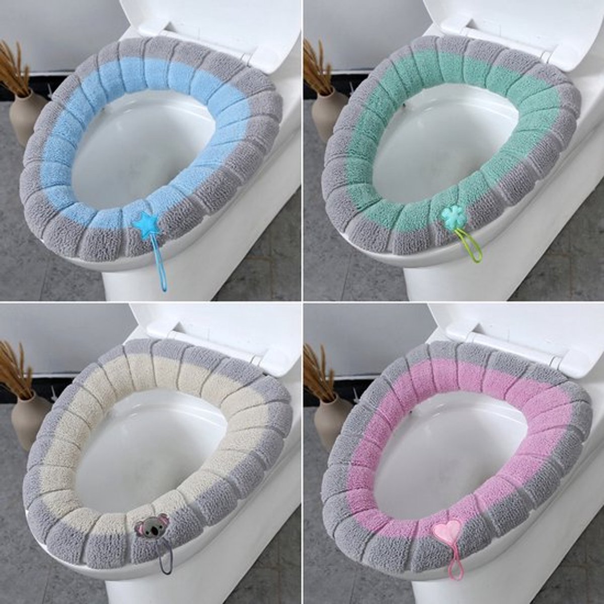Universele Toiletbril Hoes - WC Bril Cover - 4X Toiletbril Hoes - Duurzaam Toiletbril - WC Bril Cover -Warme Wc Hoes - Brilhoes - Toiletzitting