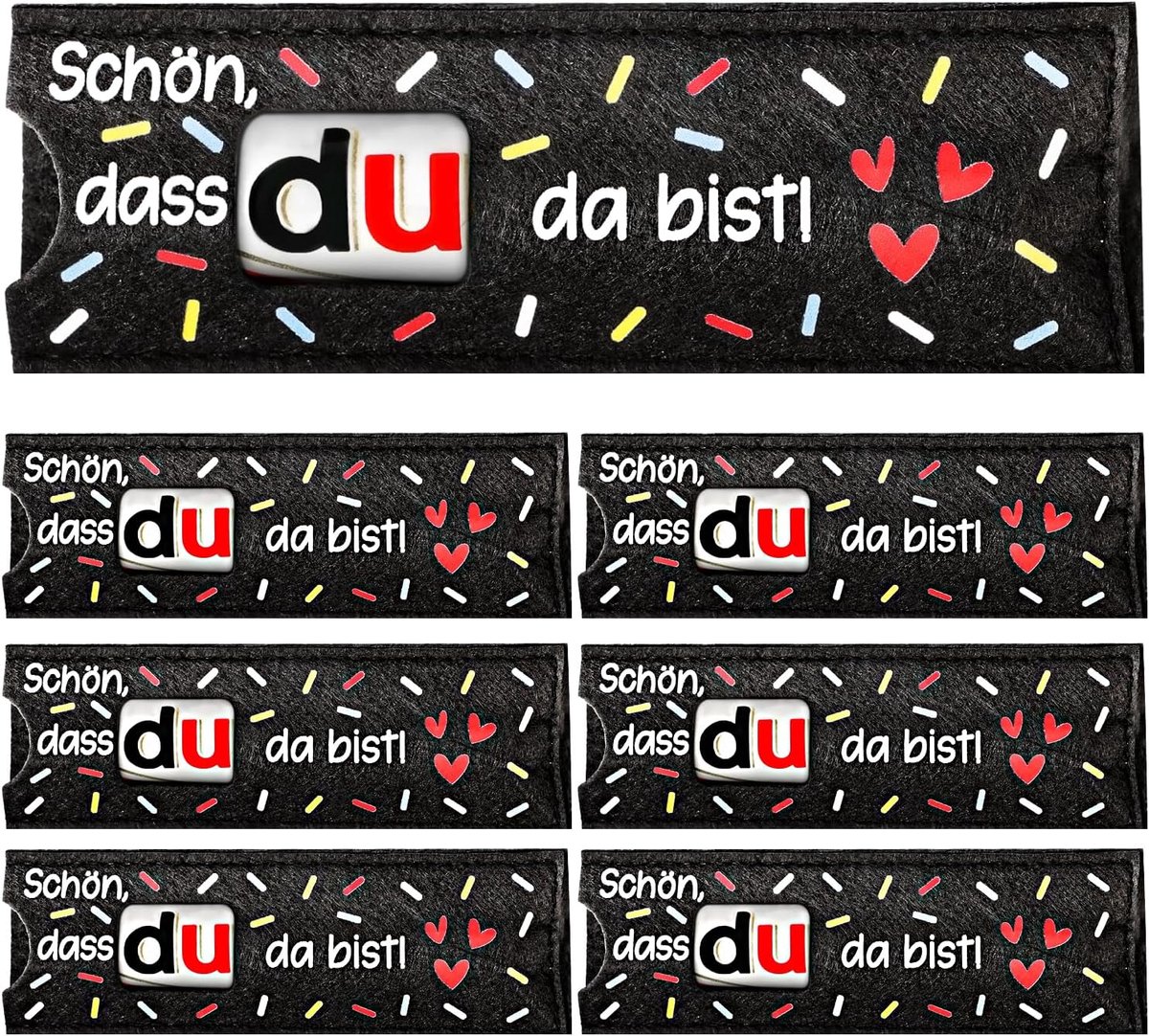 SnelShoppen - 6 Stuks Mooie Felt Geschenkdozen voor Bruiloft, Verjaardag, Doop, Afstuderen, Bedankjes, 14x5 cm, Creatief Ontwerp, Gastgeschenken