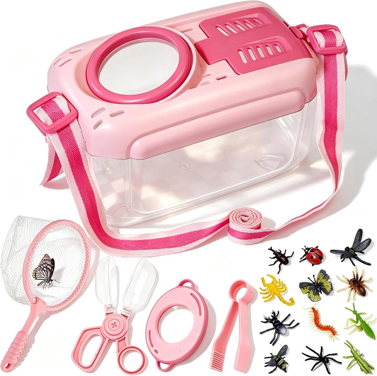 SnelShoppen - Outdoor Exploration Set voor Kinderen, 17-in-1 Avonturen Set met Insectenbox, Vergrootglas, 12 Plastic Insecten, Educatief Speelgoed voo