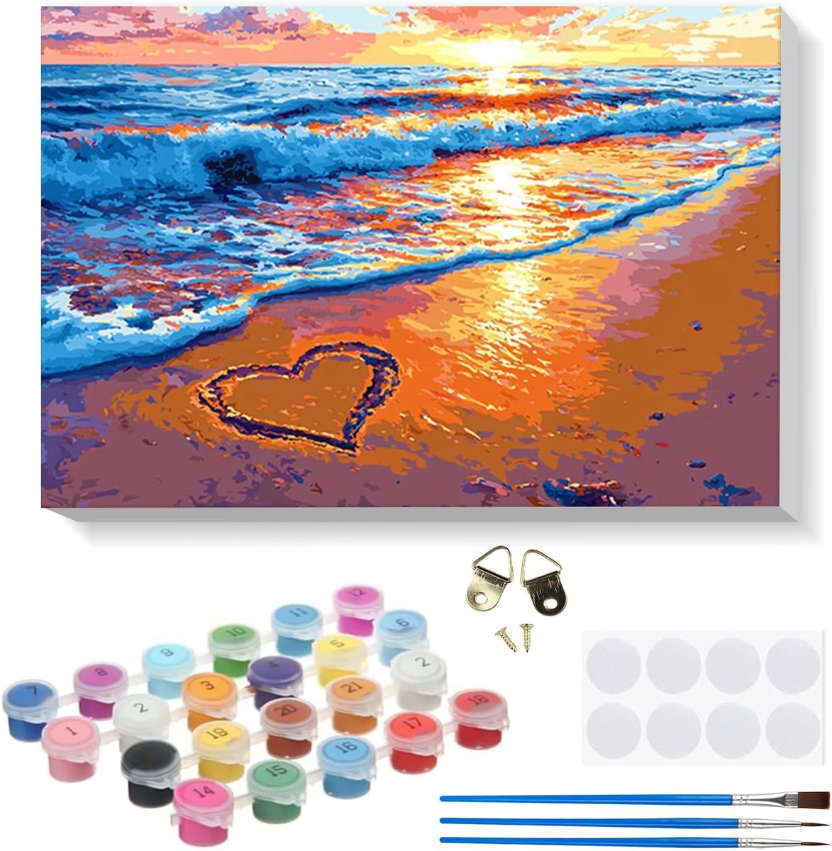 SnelShoppen - Paint by Numbers Set voor Volwassenen en Kinderen - Landschap Schilderen met 20x30cm Lijst, DIY met Acrylverf en Penseel, Perfect voor C