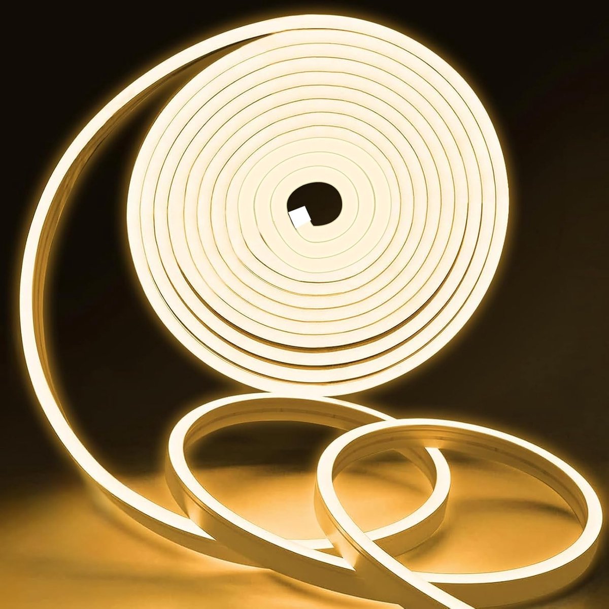 SnelShoppen - LED Strip 5M Warm White 3000K - Flexibele Neon LED Strip 360° - IP65 Waterproof - Voor Indirecte Verlichting, Tuin, Kamer Decoratie & DI