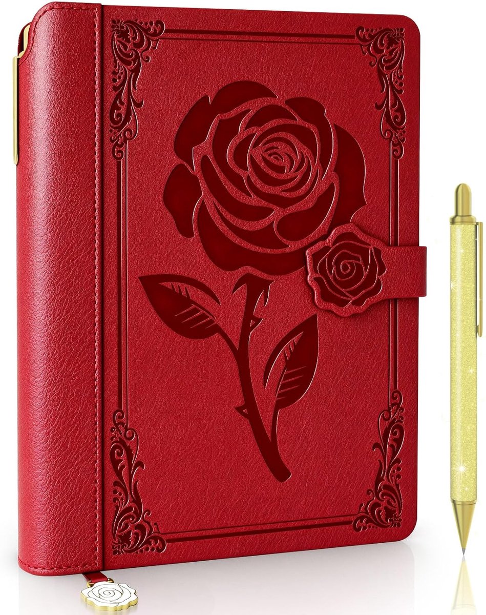SnelShoppen - A5 Lined Dagboek Notitieboek voor Vrouwen, Vintage Roze PU Leer, 240 Pagina's, Bullet Journaling, Hardcovers, Inclusief Pen, Perfect voo