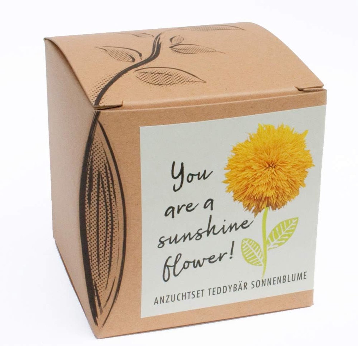 SnelShoppen - Gift Grow Set SUNSHINE FLOWER - Teddy Bear Zonnebloem, Inclusief Groeipot, Substraat en Handleiding voor Tuin, Balkon of Vensterbank