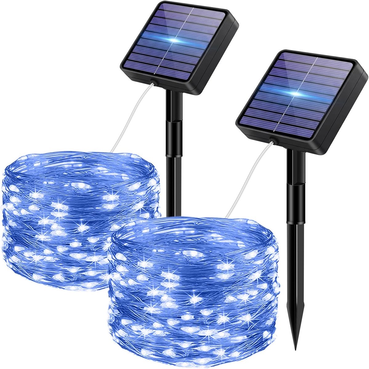 SnelShoppen - 5 m 50 LED Solar Lichtketting Buiten - Zonne-energie, Waterdicht, Blauw - Perfect voor Tuin, Feest, Camping en Buitenactiviteiten